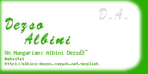 dezso albini business card